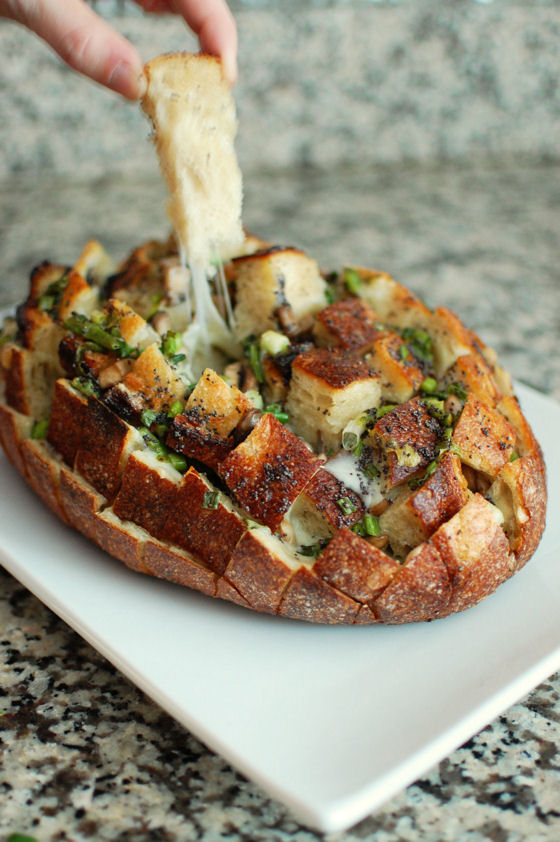 Cheesy Mushroom Pull Apart Bread