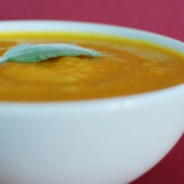 Roasted Pumpkin and Squash Soup with Sage