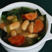 White Bean Soup with Andouille and Collard Greens