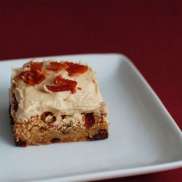 Peanut Butter, Chocolate Chip, and Bacon Blondies