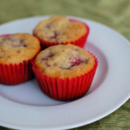 Raspberry Rhubarb Muffins