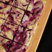 Blueberry Basil Goat Cheese Cake Bars