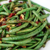 Roasted Green Beans with Cranberries and Walnuts