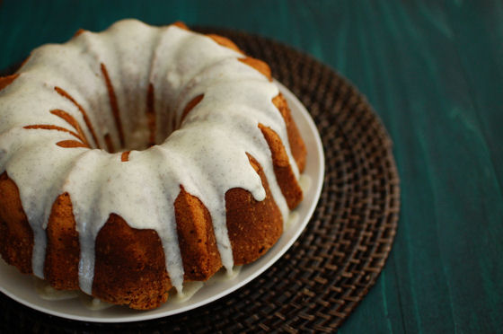 Cream Cheese Pound Cake with Vanilla Bean Glaze