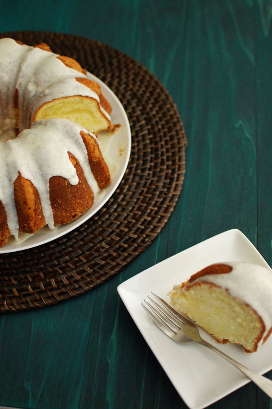 Cream Cheese Pound Cake with Vanilla Bean Glaze