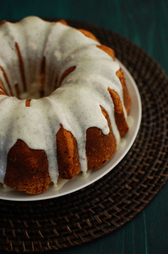 Cream Cheese Pound Cake with Vanilla Bean Glaze