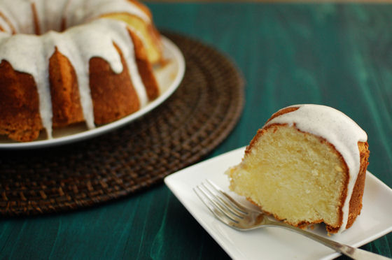 Cream Cheese Pound Cake with Vanilla Bean Glaze