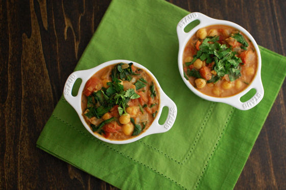 Indian Spiced Chickpeas with Spinach