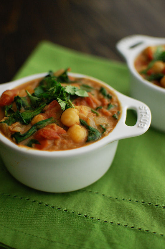 Indian Spiced Chickpeas with Spinach