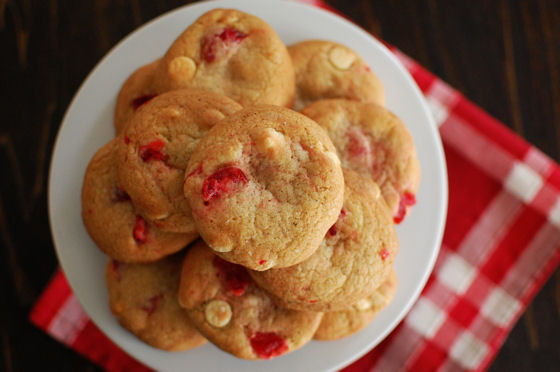 Maraschino Cherry White Chocolate Chip Cookies