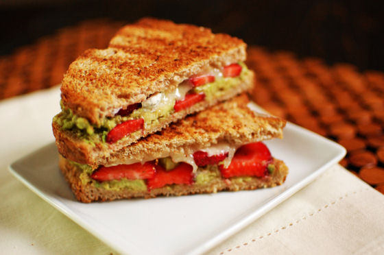 Strawberry, Avocado, Goat Cheese Sandwich