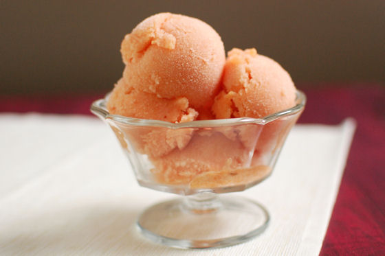 Peach Champagne Sorbet with Thyme