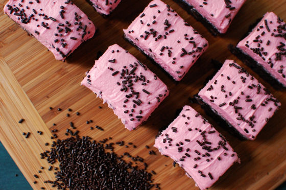 Brownies with Raspberry Frosting