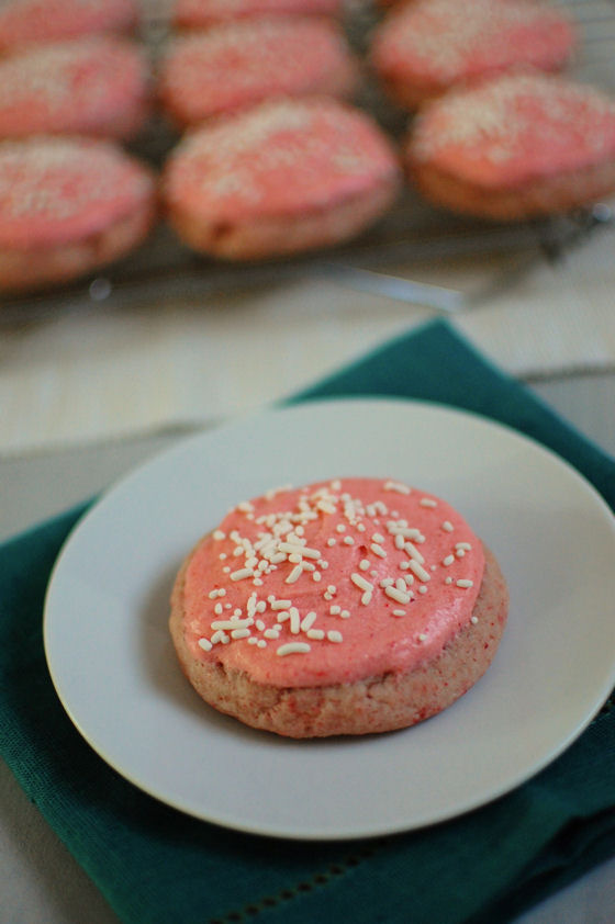 Frosted Strawberry Sugar Cookies