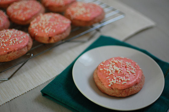 Frosted Strawberry Sugar Cookies