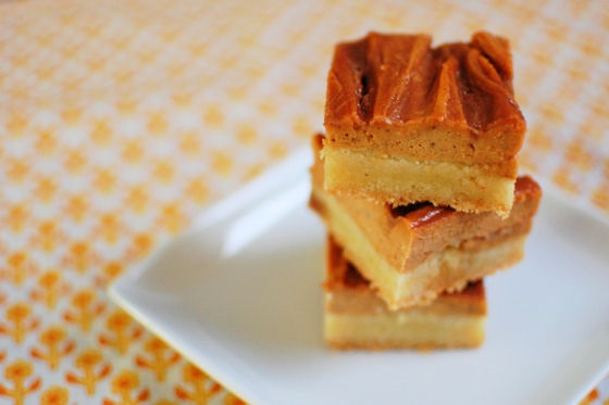 Pumpkin Salted Caramel Snickerdoodle Bars