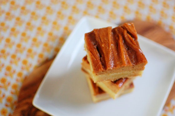 Pumpkin Salted Caramel Snickerdoodle Bars