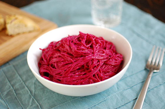 Roasted Beet and Garlic Pasta