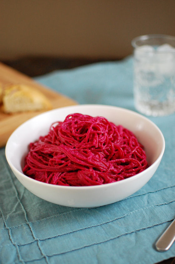 Roasted Beet and Garlic Pasta