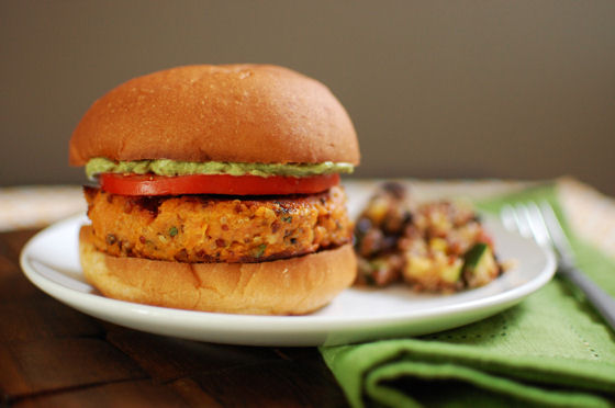 Roasted Garlic Chipotle Sweet Potato Burger