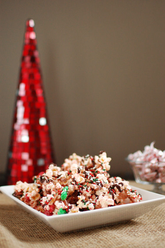 Holiday Peppermint Popcorn Bark