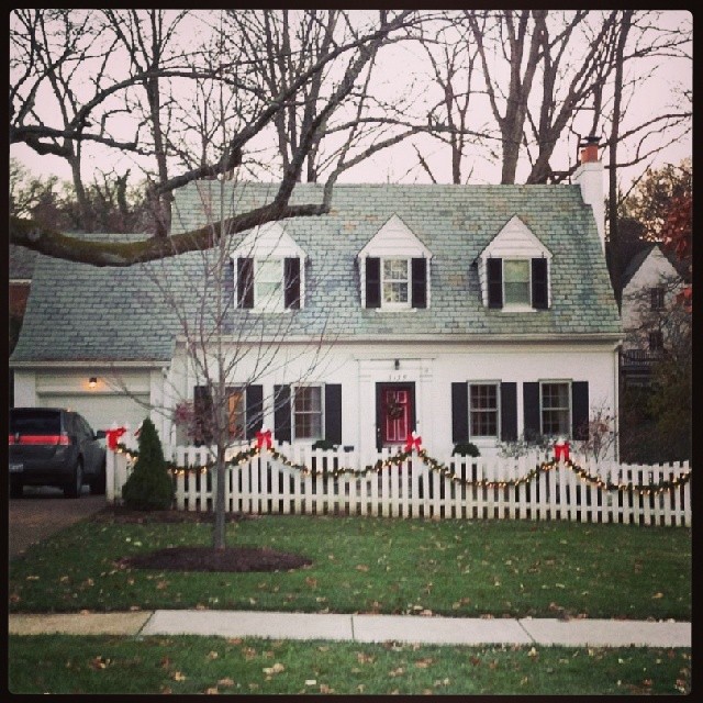 Our house with the garland