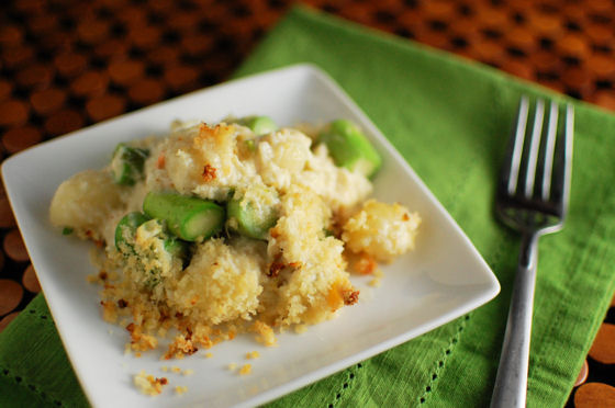 Crab and Asparagus Gnocchi and Cheese