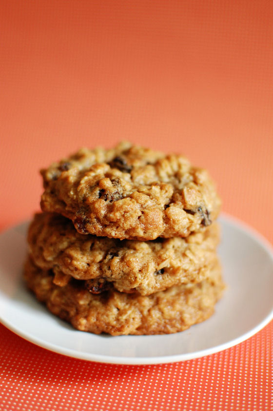 Thick and Chewy Oatmeal Raisin Cookies